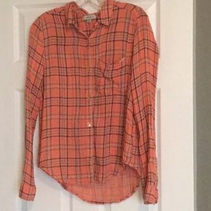 Soft, cotton, plaid button down